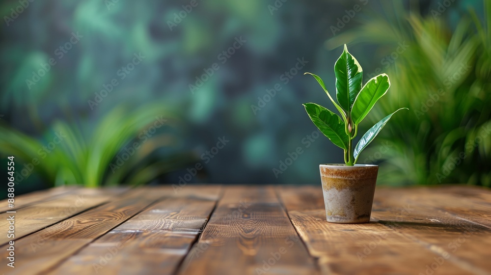 a small potted plant sitting on top of a wooden table a small potted plant sitting on top of a wooden table