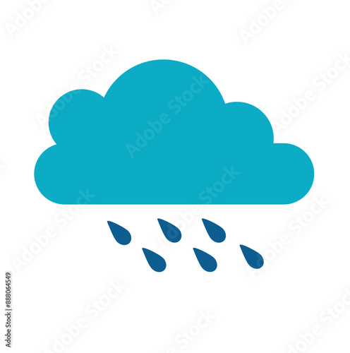 Rain vector icons Rain warning sign. Rainy cloud trendy. icon on white background for web graphic.