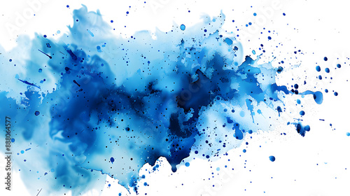 Fototapeta Naklejka Na Ścianę i Meble -  watercolor stain blue paint splatter