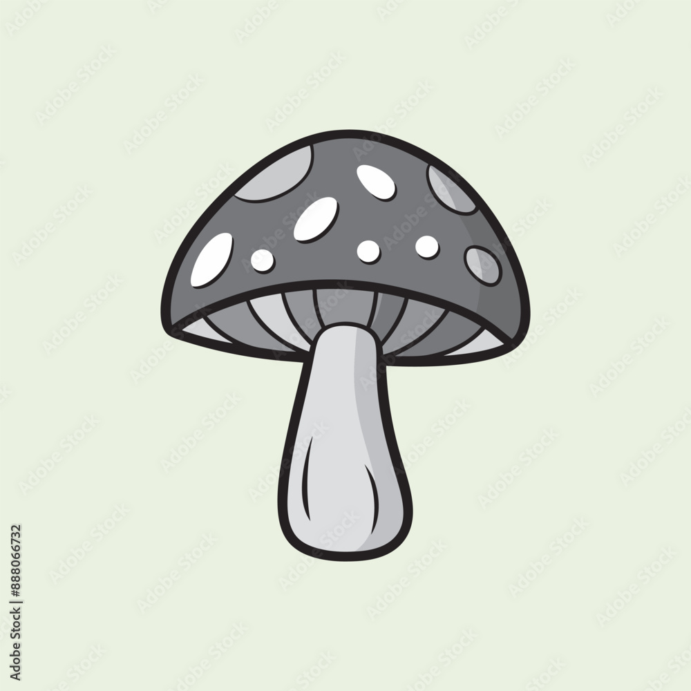 mushroom outline set silhouette illustration