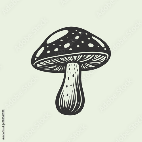 mushroom outline set silhouette illustration