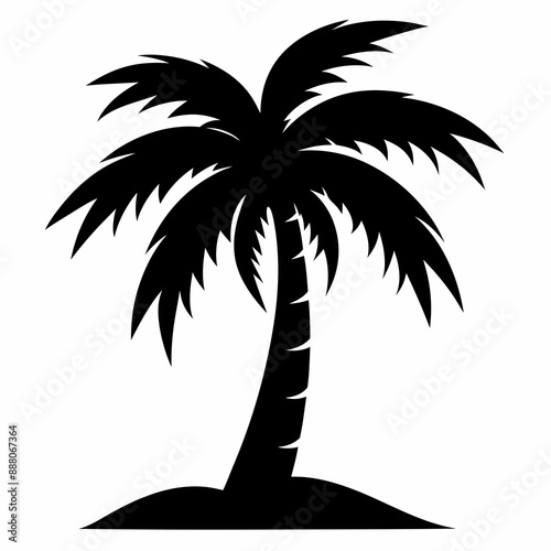 Coconut tree  Silhouette vector illustration