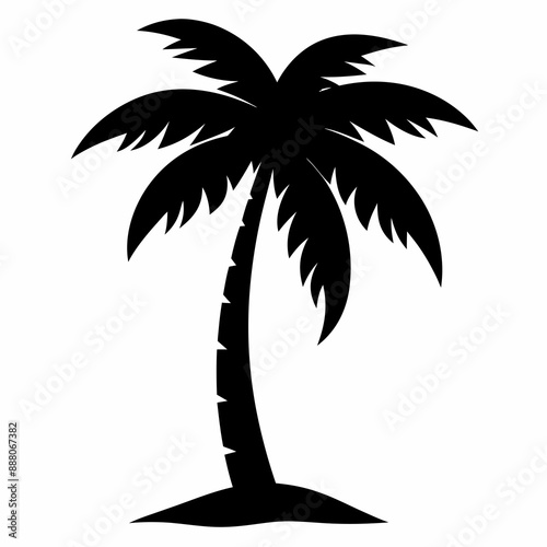 Coconut tree  Silhouette vector illustration