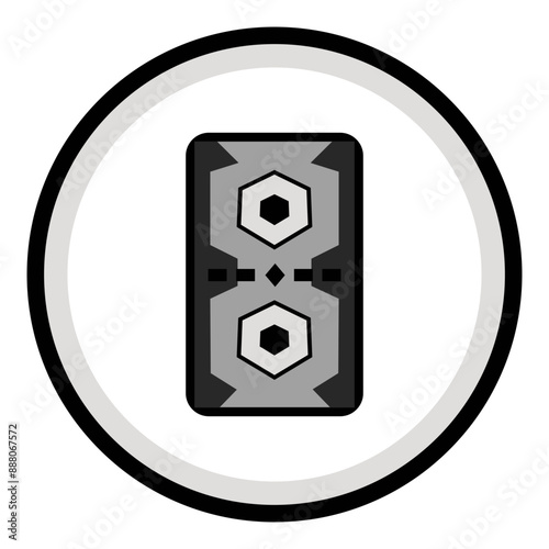 black speaker loudspeaker logo