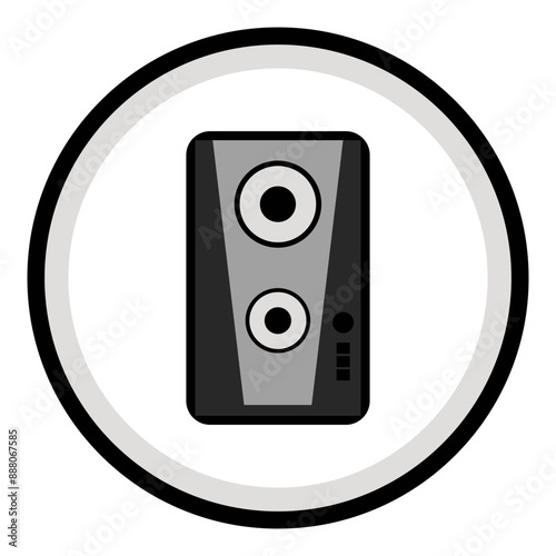 black speaker loudspeaker logo