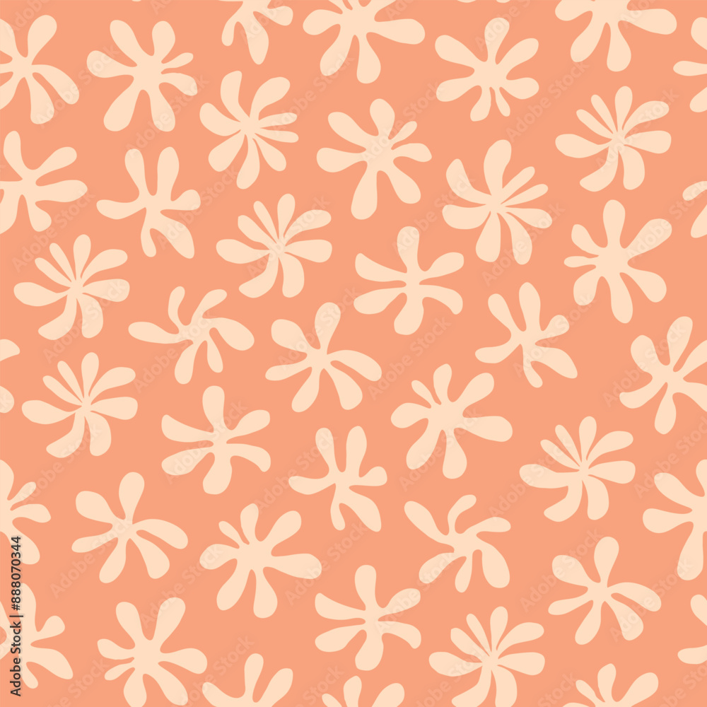 Vector minimalistic abstract floral pattern. Retro seamless prints for fabric design. Vector minimalistic abstract floral pattern. Retro seamless prints for fabric design.