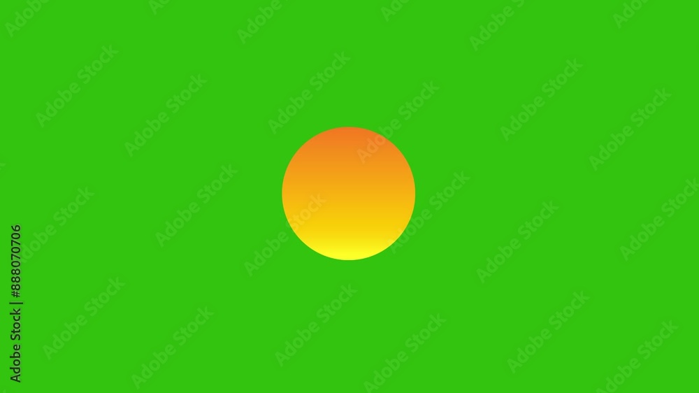 Animated flat design of a sun with sunshine on Green Screen Background. Yellow sun icon. Animated flat design of a sun with sunshine on Green Screen Background. Yellow sun icon.