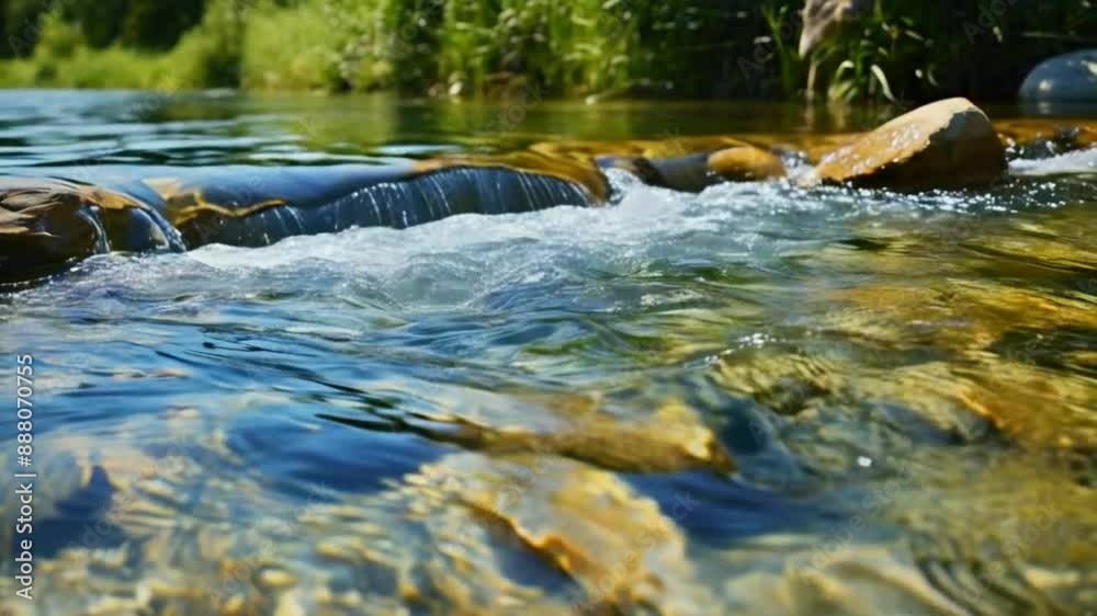 A beautiful river in a lush green mountain valley A beautiful river in a lush green mountain valley