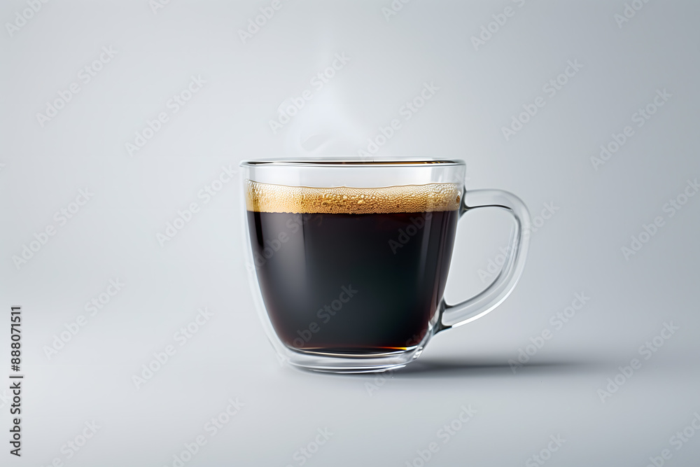 Steam Rising from a Hot Cup of Coffee on a Simple Background Steam Rising from a Hot Cup of Coffee on a Simple Background