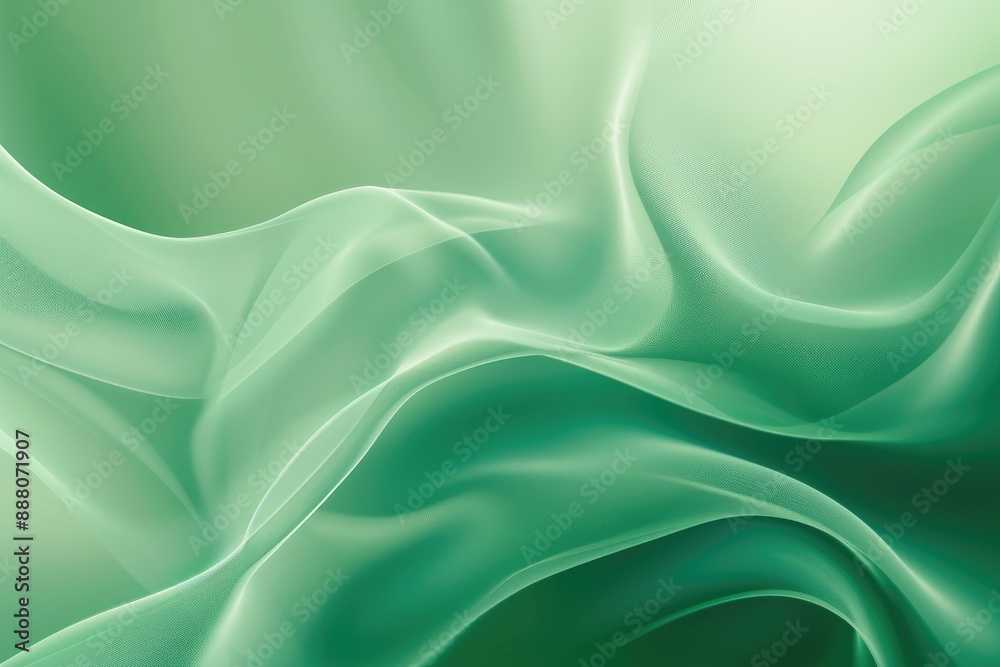 Fototapeta premium Serene Green Lines and Gentle Curves