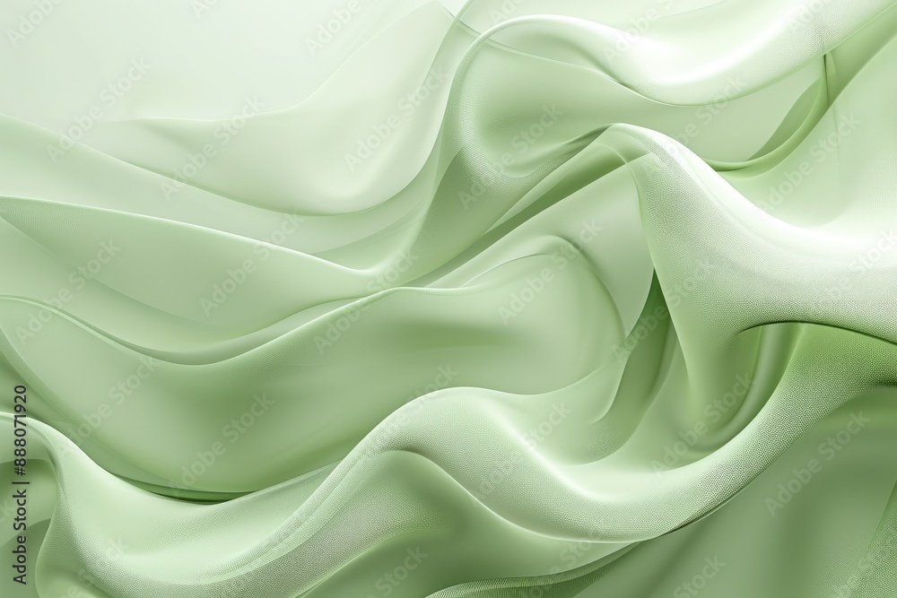 Obraz premium Soft Green Curves on a Peaceful Background