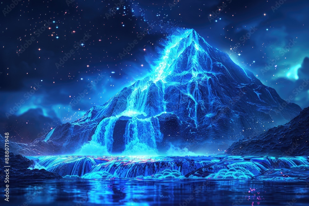 Vibrant Blue Water Volcano Background Vibrant Blue Water Volcano Background