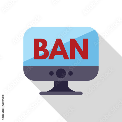 Computer screen displaying ban message, concept of online security and access restriction