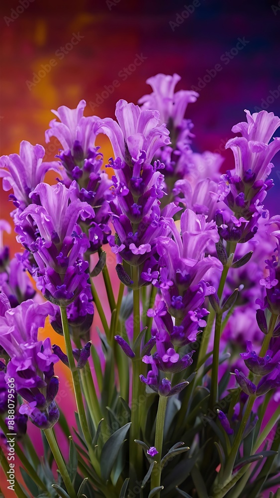 Beautiful lavender flowers on color background Beautiful lavender flowers on color background