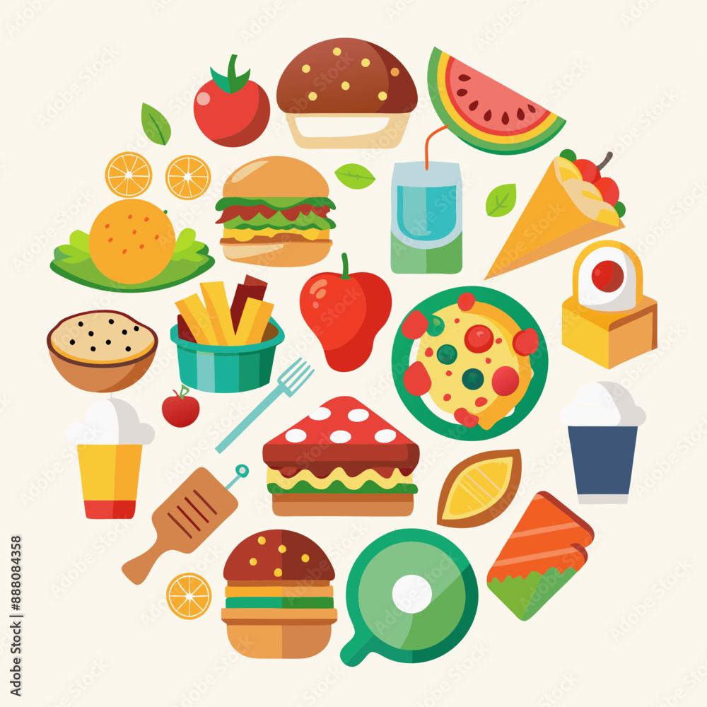 Fototapeta premium food and drink icons logo vector