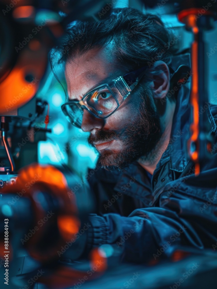 Man working on machinery Man working on machinery