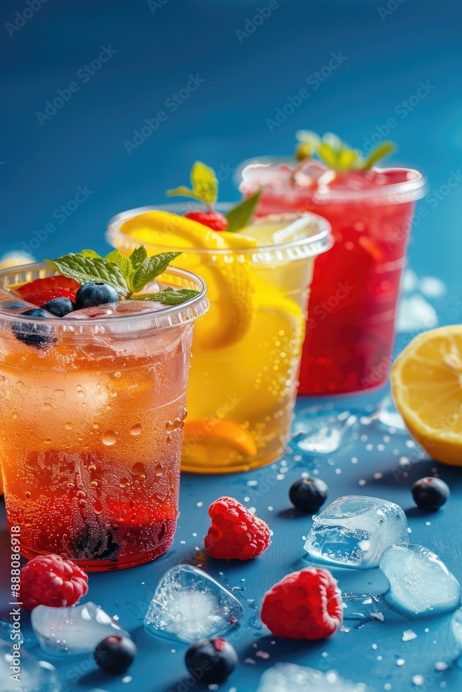 Three glasses with drinks Three glasses with drinks
