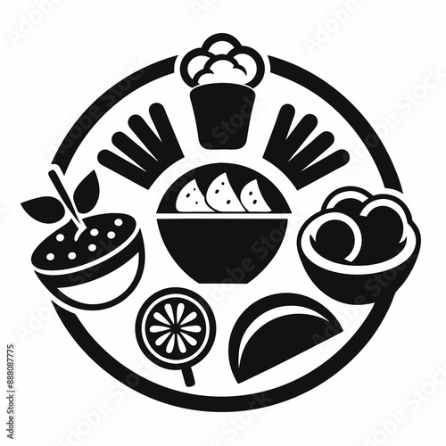 food and drink icons logo vector