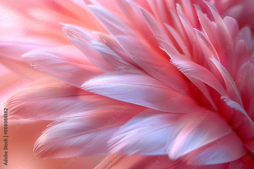 A close-up of flamingo feathers, showcasing the intricate patterns and colors. , stylish in style of double exposure. pink color scheme. A close-up of flamingo feathers, showcasing the intricate patterns and colors. , stylish in style of double exposure. pink color scheme.