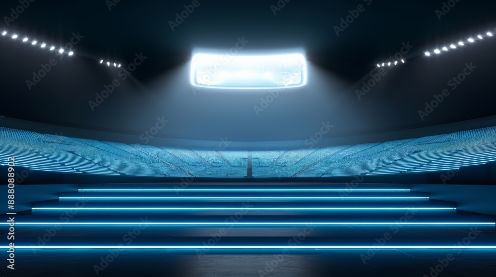A futuristic stadium with bioluminescent seating and holographic scoreboards for a soccer match style, high-resolution photo, realistic photo, cinematography A futuristic stadium with bioluminescent seating and holographic scoreboards for a soccer match style, high-resolution photo, realistic photo, cinematography