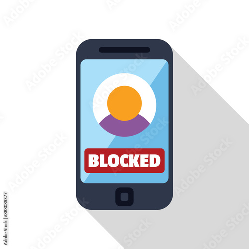 Smartphone is showing a blocked contact, a concept of cyberbullying