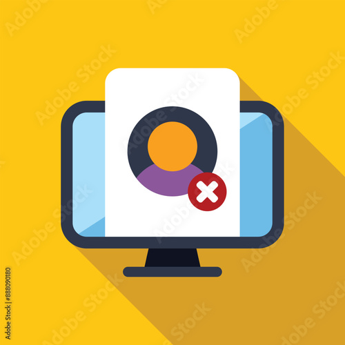 User profile being deleted on a computer screen, representing online privacy and data security
