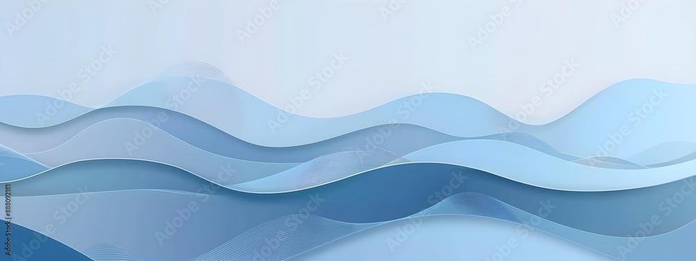 Blue background vector presentation design template with wavy pattern, blue color, blue gradient, blue waves