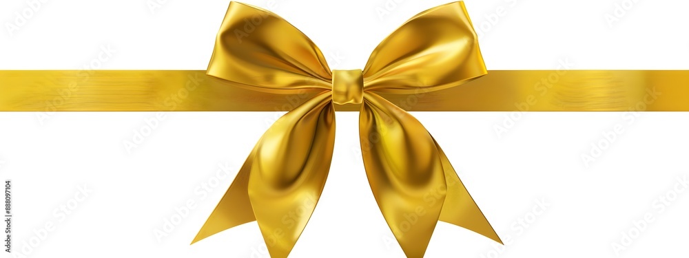 Golden ribbon with bow on white background isolated Golden ribbon with bow on white background isolated
