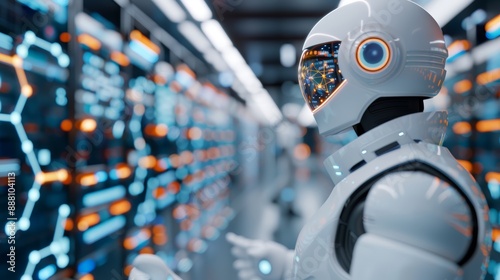 Wallpaper Mural A high-tech telecommunications center with robotic signal boosters and bioluminescent network maps promoting global connectivity style Torontodigital.ca