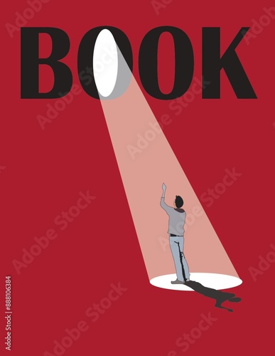 A person looking at the light of the book -for book cover