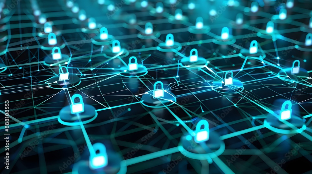 Obraz premium Cybersecurity and information or network protection. Future technology web services for business and internet project