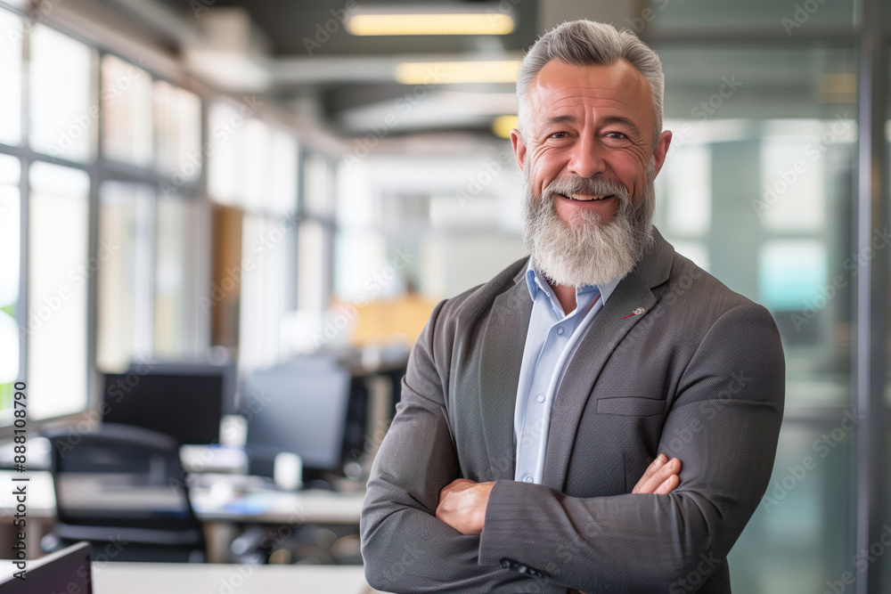 Senior Businessman Smiling in Office