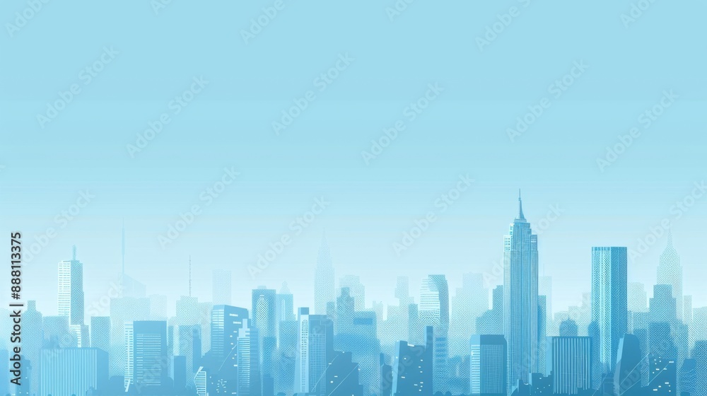 Naklejka premium Abstract Vector Illustration, Futuristic blue Urban city Landscape with Advanced Smart City Technology, Graphic Resources, Wallpapers, Brochure, Websites, banner design, Advertising, web, background