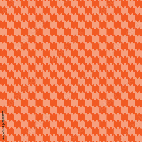 Orange puzzle seamless pattern and wallpaper.