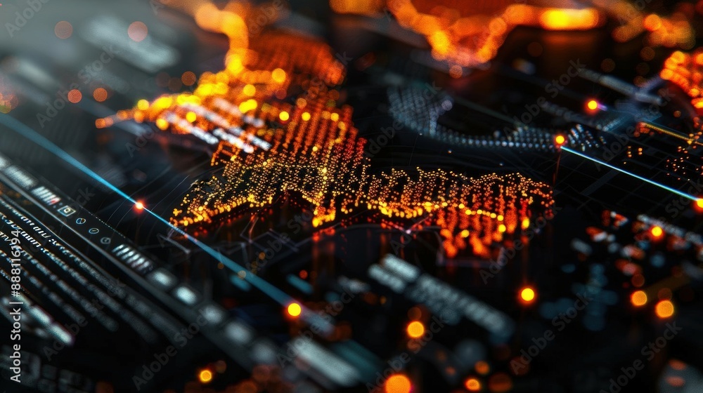 Fototapeta premium Cloud computing and big data visualization