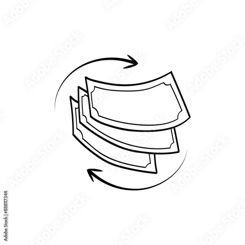 Сurrency exchange doodle icon. Vector hand drawn sketch illustration.