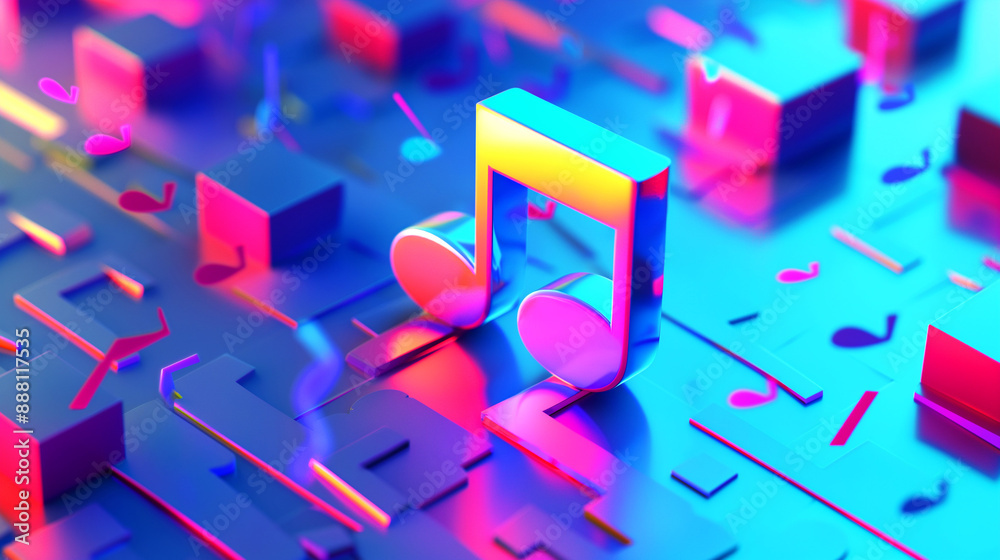 Fototapeta premium Music notes on background design