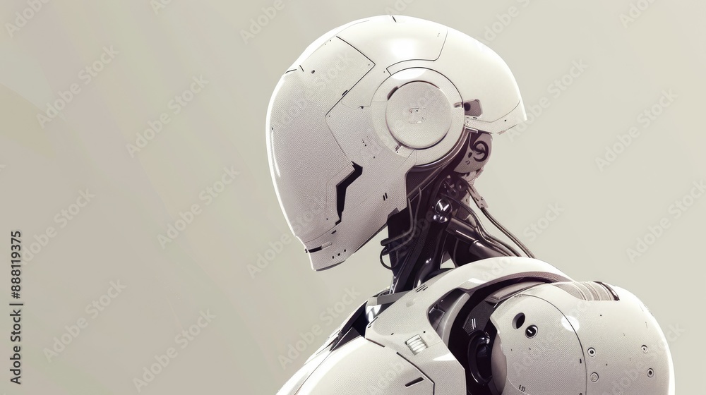 Artificial Ambassador, Digital Illustration of a Humanoid Robot, Representing a New Era of Human-Machine Interaction Artificial Ambassador, Digital Illustration of a Humanoid Robot, Representing a New Era of Human-Machine Interaction