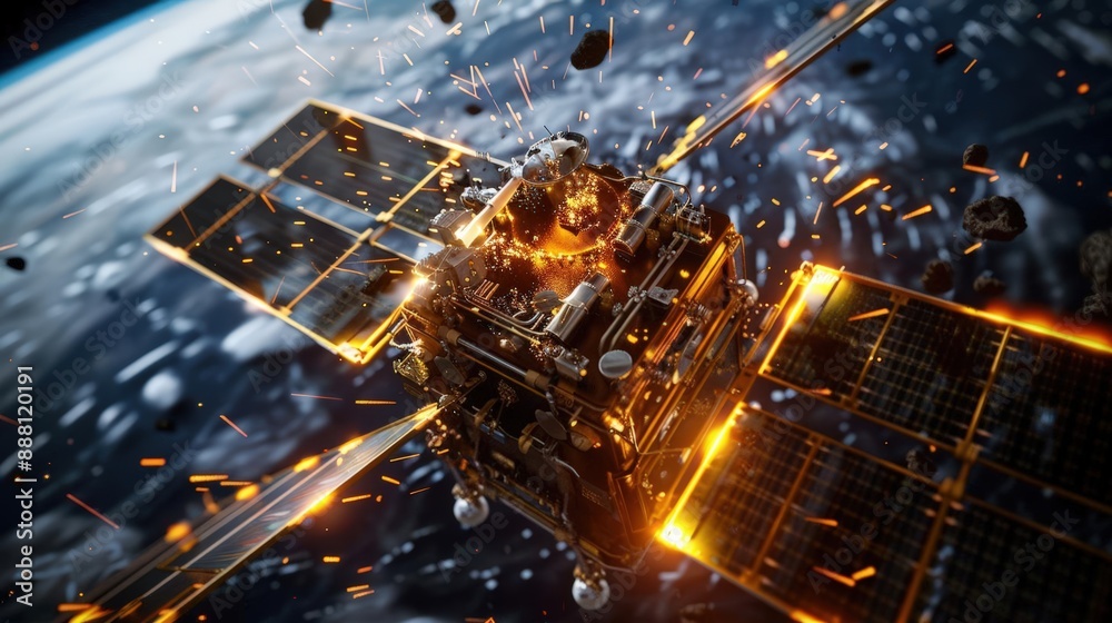 Space debris cleanup mission concept Space debris cleanup mission concept