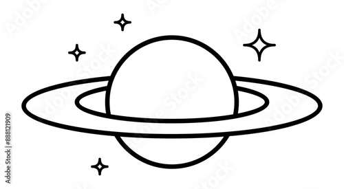 Planet icon, planet saturn icon, astronomical icon, science astronomy icon
