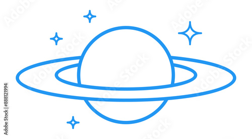 Planet icon, planet saturn icon, astronomical icon, science astronomy icon