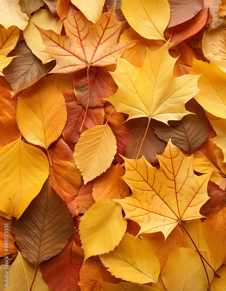 Close up of colorful autumn leaves on ground, vibrant fall colors. Fallen leaves texture. Top view Close up of colorful autumn leaves on ground, vibrant fall colors. Fallen leaves texture. Top view