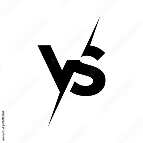 simple vs logo design vector, flat versus icon