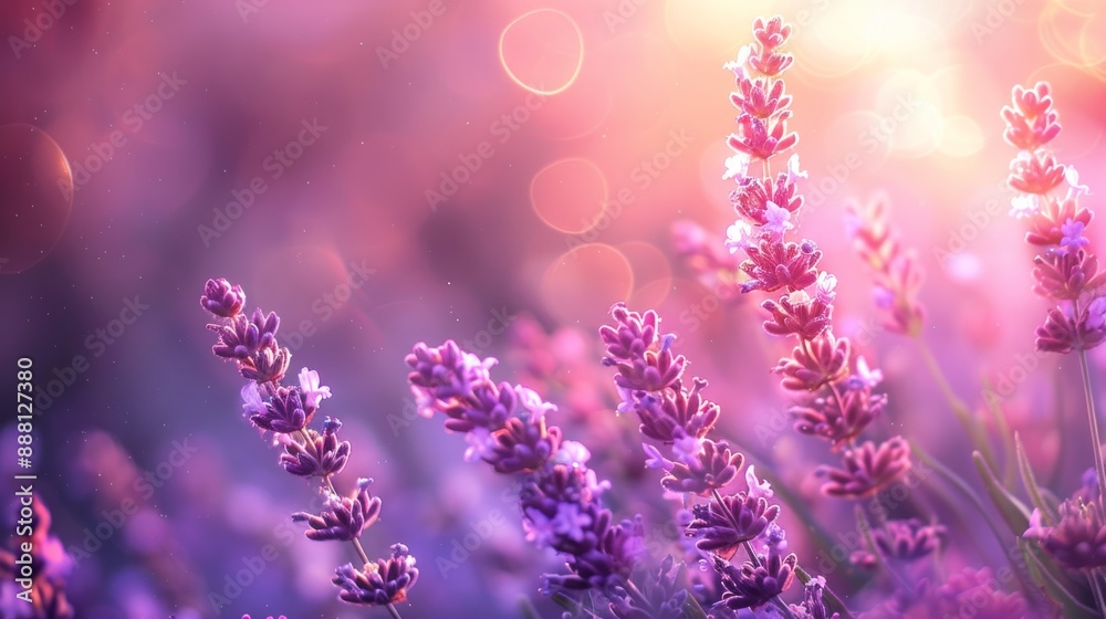 Fototapeta premium Purple Lavender Blooms in a Soft Light
