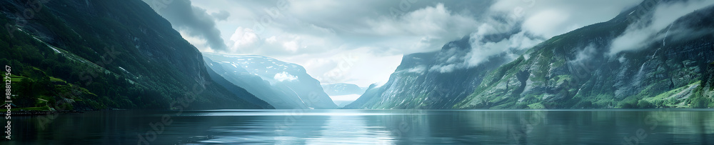 The scenic fjords Norway carve through dramatic landscapes, their deep blue waters winding between towering cliffs and lush green valleys.Among the most famous the Geirangerfjord,UNESCO World Heritage The scenic fjords Norway carve through dramatic landscapes, their deep blue waters winding between towering cliffs and lush green valleys.Among the most famous the Geirangerfjord,UNESCO World Heritage