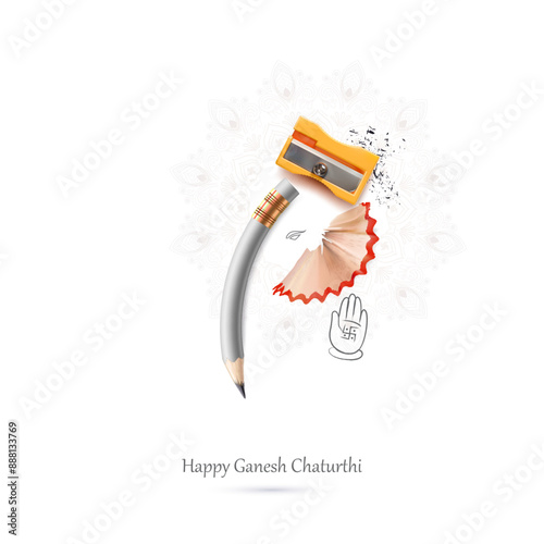 Greeting of indian ganesh chaturthi puja festival. Lord ganesha Creative vector illustration.