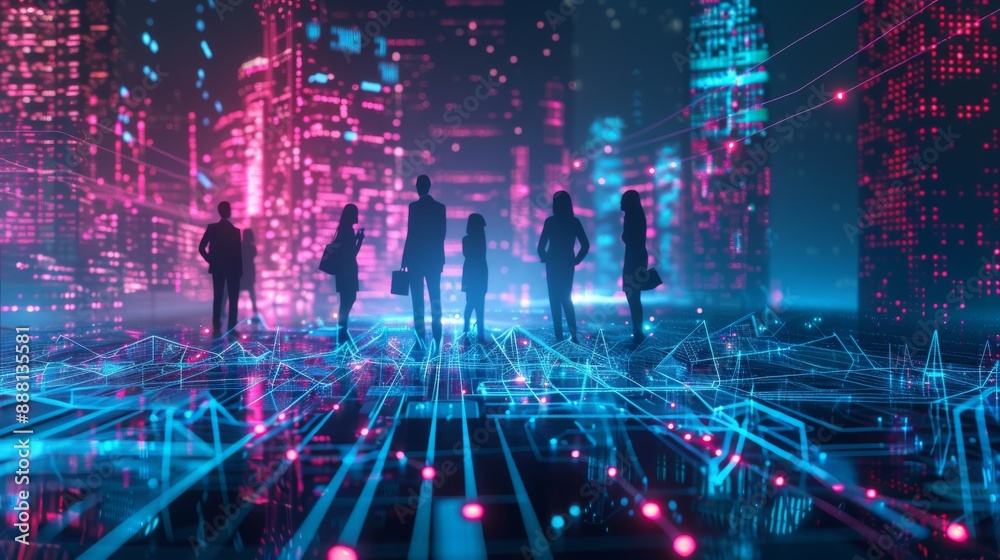 Fototapeta premium Digital Highways: Imagining the Future of Connectivity