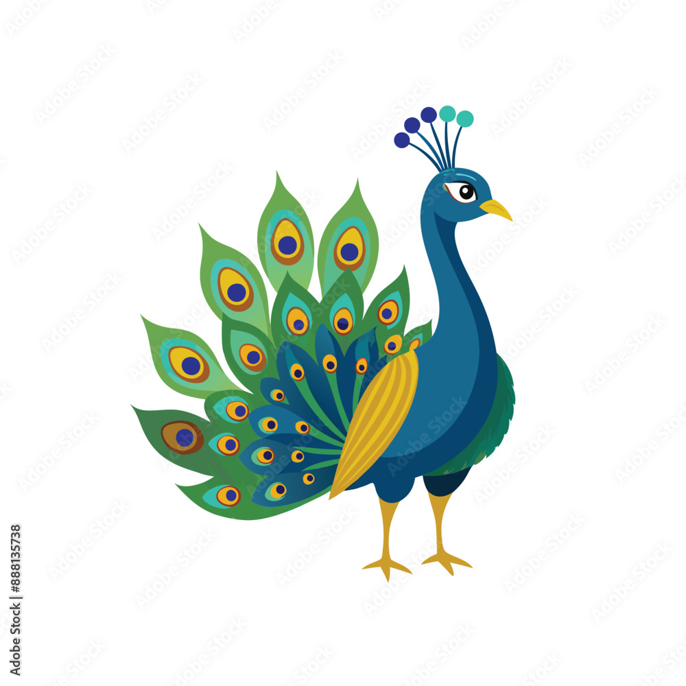 Obraz premium Peacock color Vector Illustration