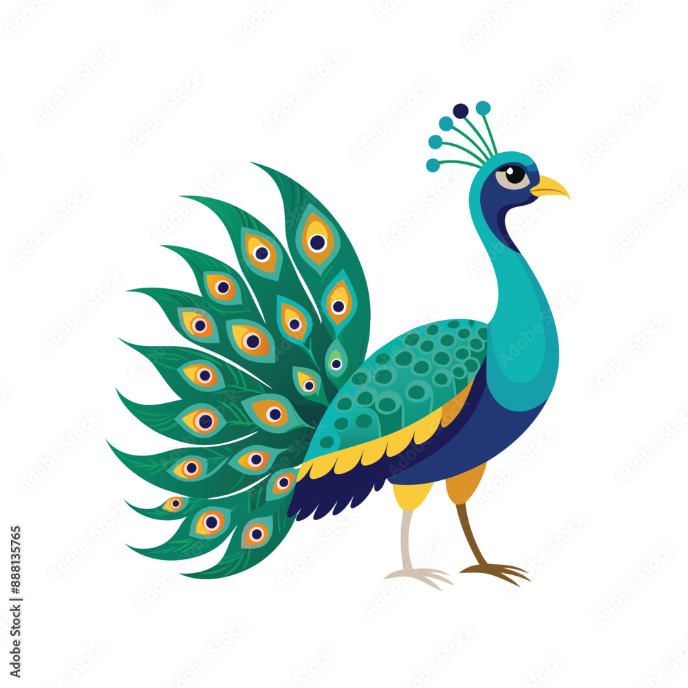 Fototapeta premium Peacock color Vector Illustration 
