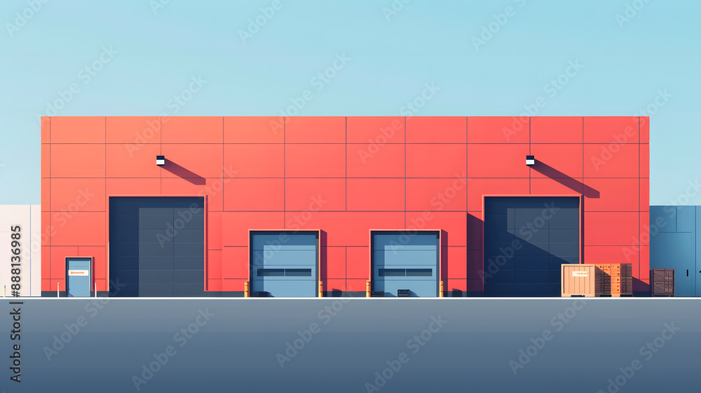 Fototapeta premium Warehouse vector flat minimalistic isolated illustration